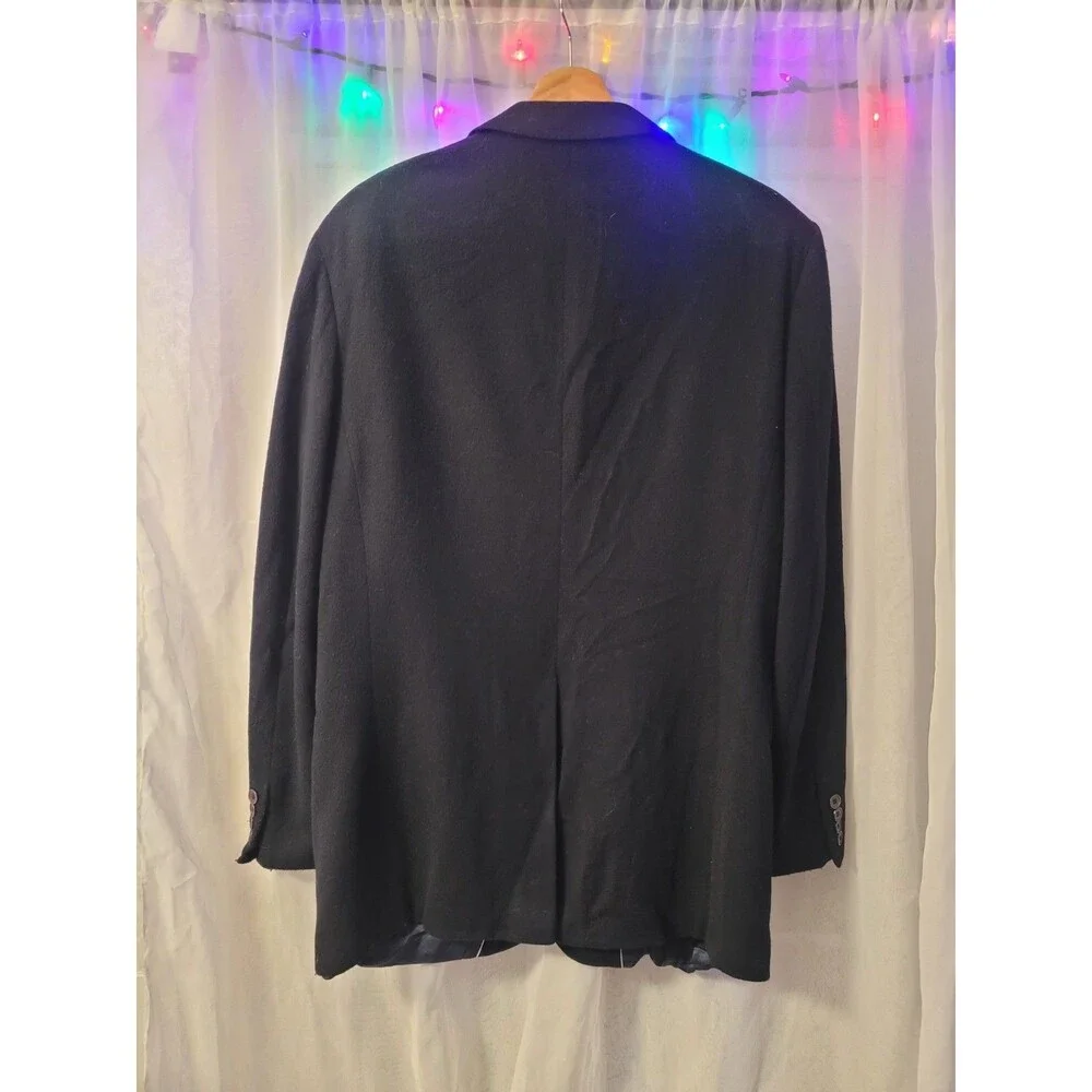 Pebble Beach Suit Blazer Jacket  Solid Black Size L42